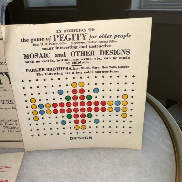 Vintage Board Game Pegity and Other Games by Parker Brothers - Picture 10 of 10